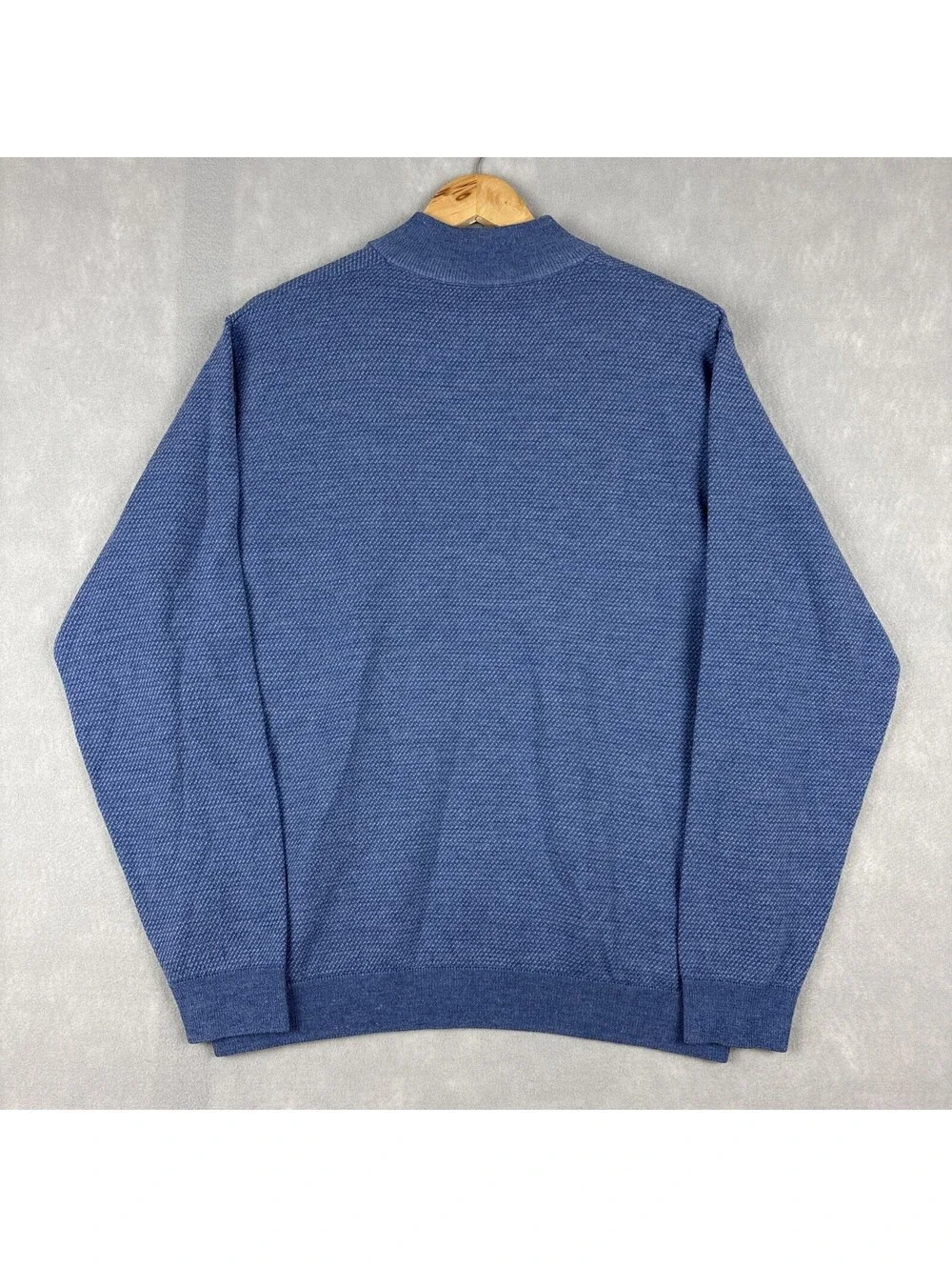 Peter Millar Crown Crafted Merino Wool Quarter Zip Sweater XL Blue Excursionist